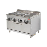 Mașină de gătit electrică pe suport și cuptor electric maxi, 6 plite, Linia 900, Arisco